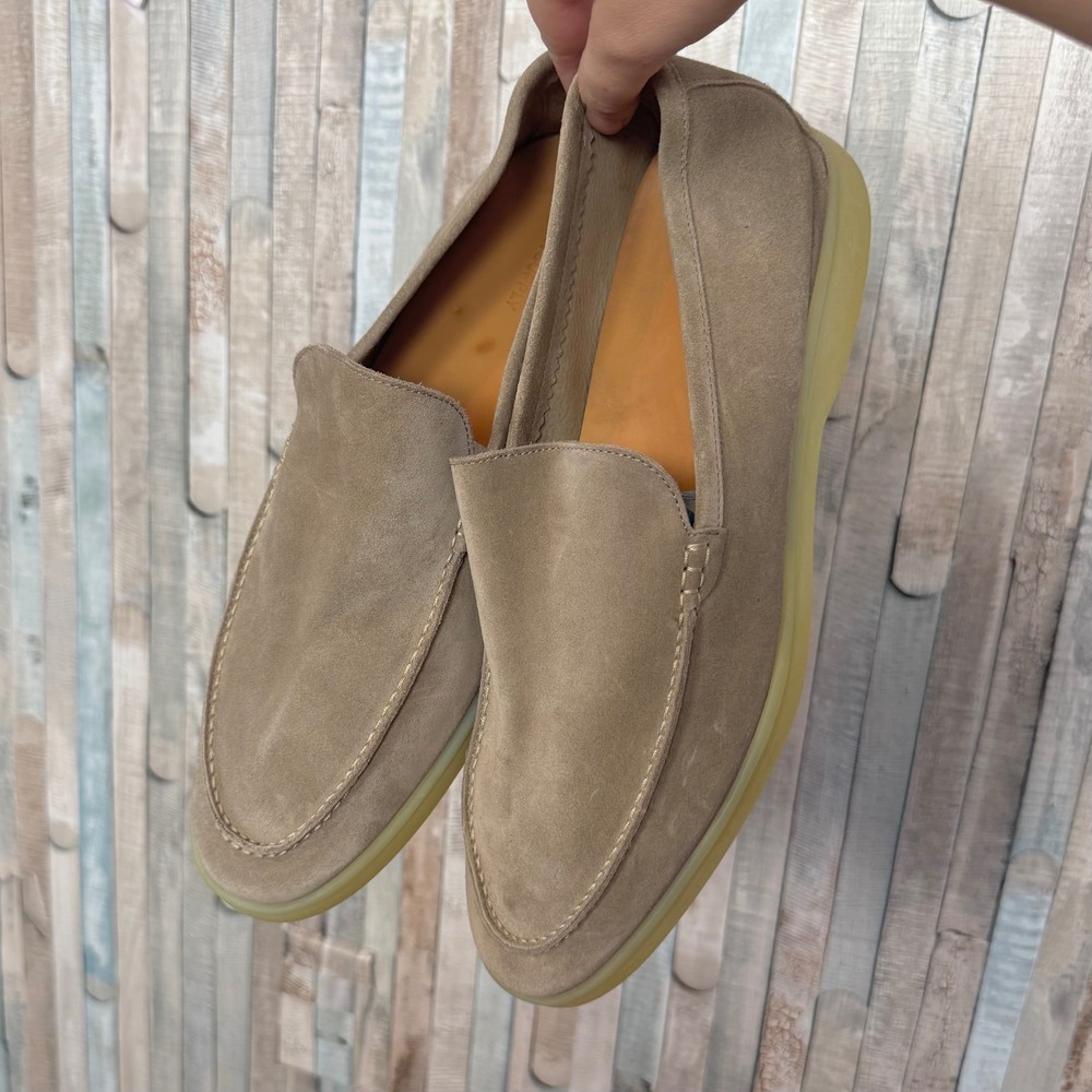 Suitsupply 45 12 Sand Italian Suede Leather Slip On Loafers Moc Toe Casual Shoes
